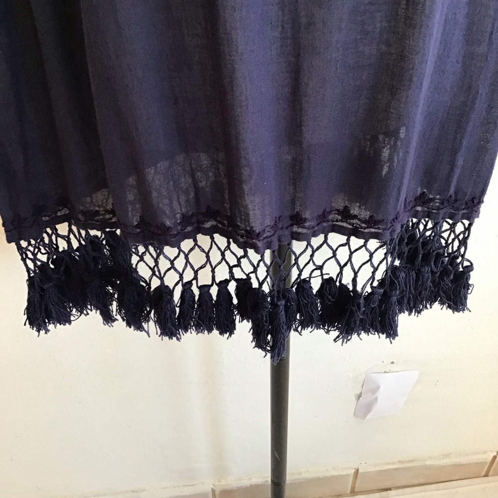 Roller Rabbit Women Elegant Navy Mini Dress XS with Tassels - Picture 7 of 14